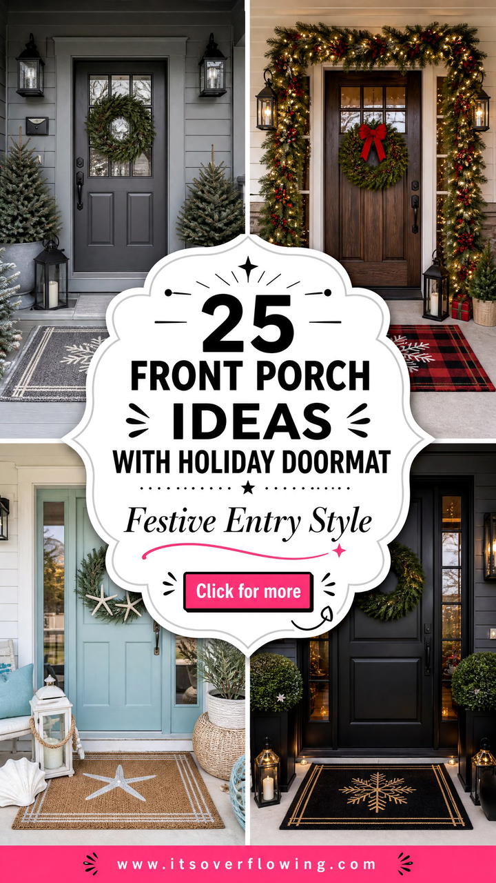 25 front porch ideas with holiday doormat for Festive Entry Style - 25 front porch ideas with holiday doormat for Festive Entry Style