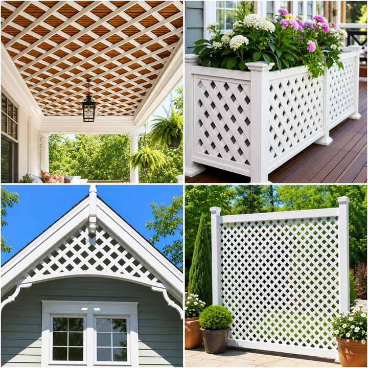25 front porch ideas with lattice panels for Charming Privacy