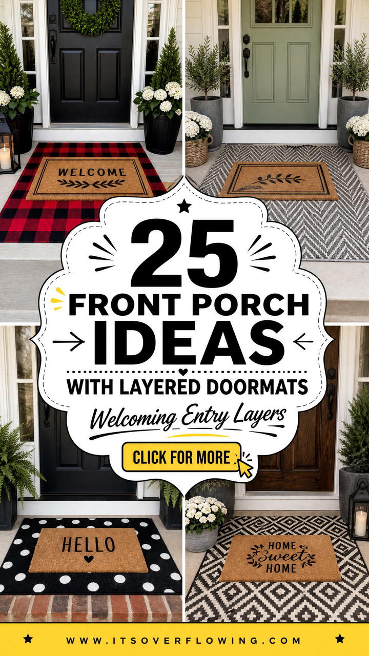 25 front porch ideas with layered doormats for a Welcoming Entry - 25 front porch ideas with layered doormats for a Welcoming Entry