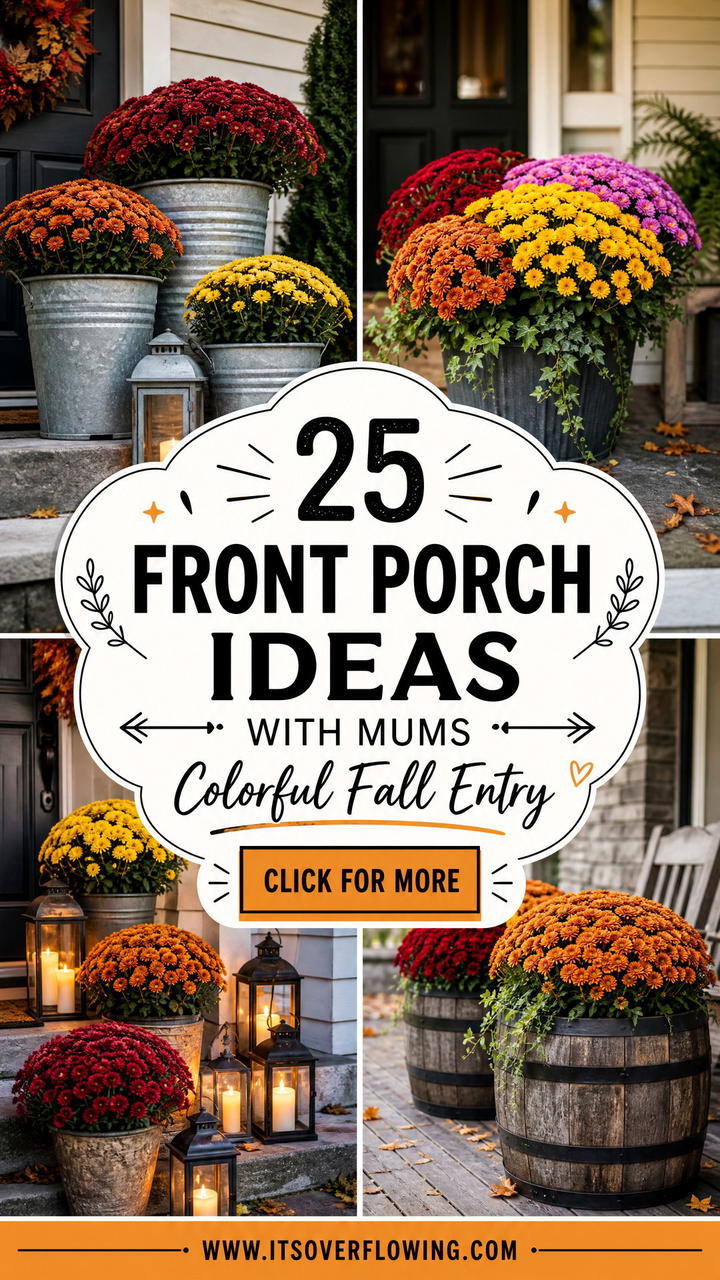 25 front porch ideas with mums for a Colorful Fall Entry - 25 front porch ideas with mums for a Colorful Fall Entry