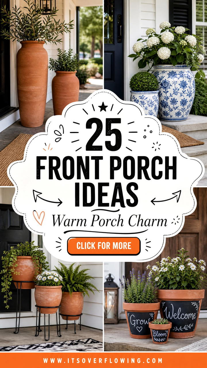 25 front porch ideas with terracotta pots for Warm Charm - 25 front porch ideas with terracotta pots for Warm Charm