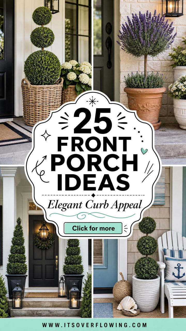 25 front porch ideas with topiaries for Elegant Curb Appeal - 25 front porch ideas with topiaries for Elegant Curb Appeal