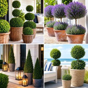 25 front porch ideas with topiaries for Elegant Curb Appeal