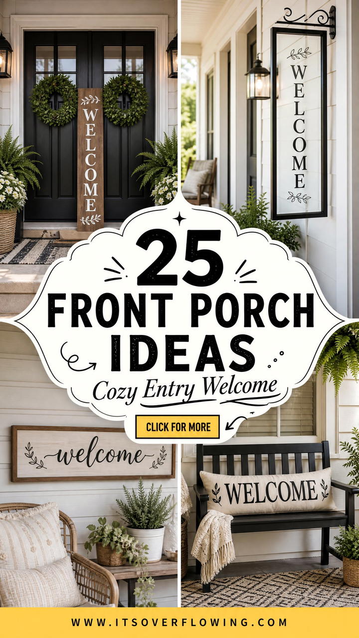 25 front porch ideas with welcome signs for a Cozy Entry - 25 front porch ideas with welcome signs for a Cozy Entry