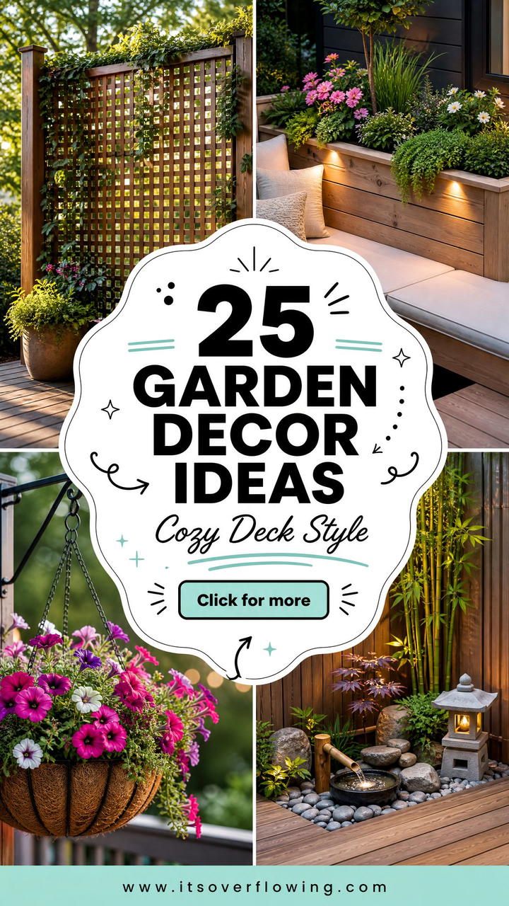 25 garden decor ideas for decks Cozy Outdoor Style - 25 garden decor ideas for decks: Cozy Outdoor Style