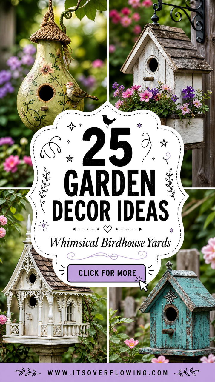 25 garden decor ideas with birdhouses for whimsical yards - 25 garden decor ideas with birdhouses for whimsical yards