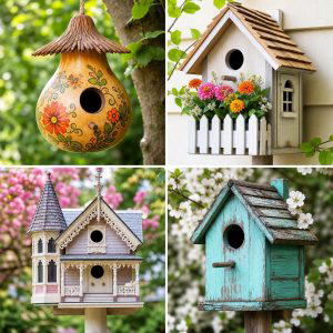 25 garden decor ideas with birdhouses for whimsical yards