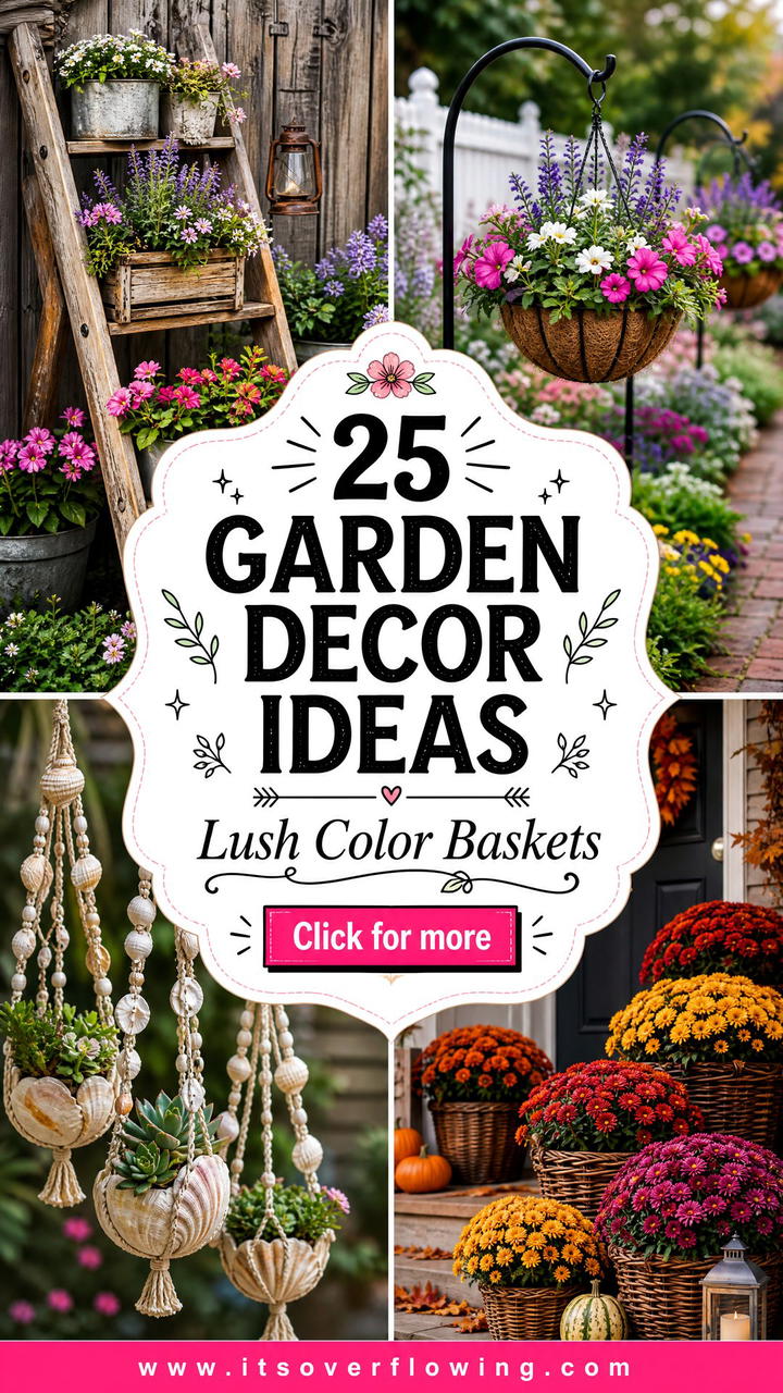 25 garden decor ideas with hanging baskets for lush color - 25 garden decor ideas with hanging baskets for lush color