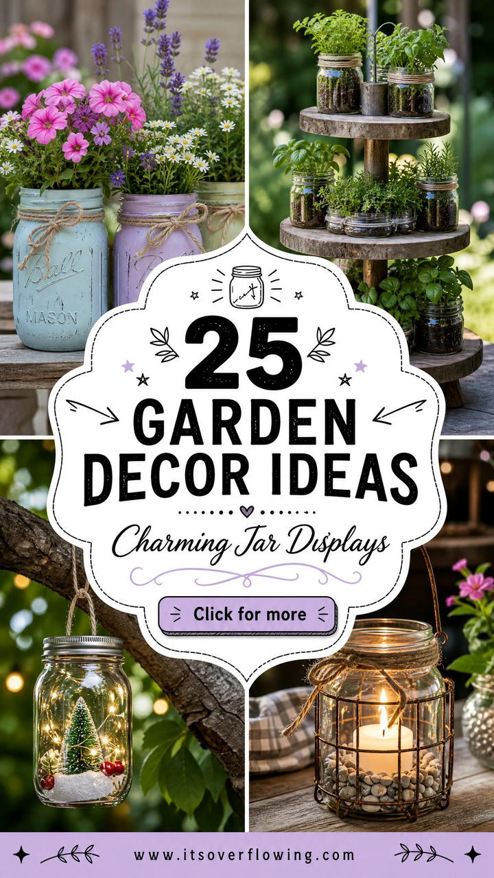 25 garden decor ideas with mason jars for charming displays - 25 garden decor ideas with mason jars for charming displays