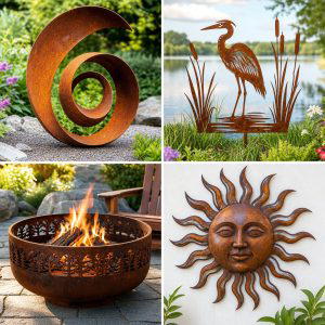25 garden decor ideas with metal art for bold outdoor style