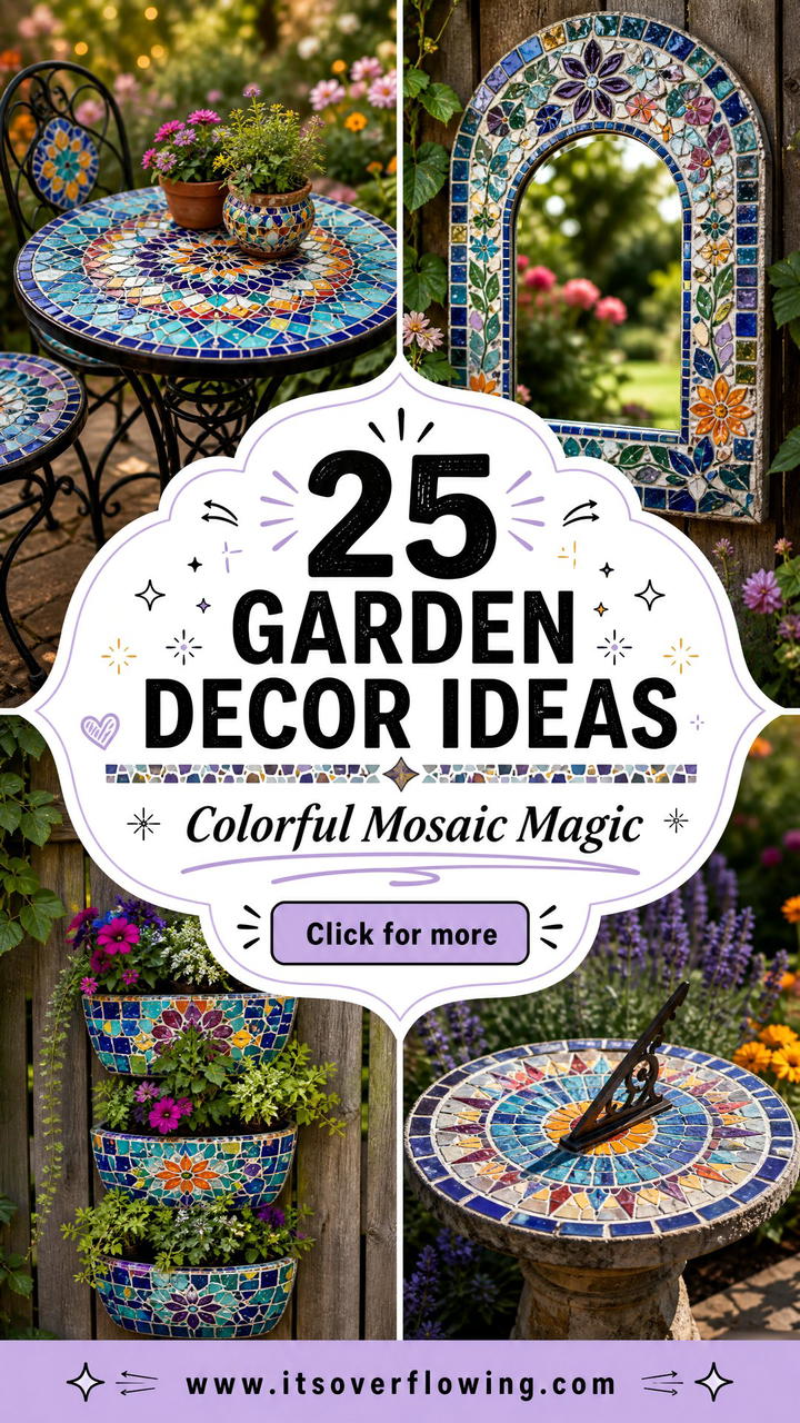 25 garden decor ideas with mosaic art for colorful yards - 25 garden decor ideas with mosaic art for colorful yards