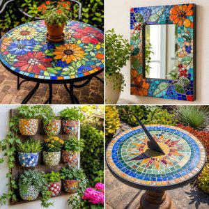 25 garden decor ideas with mosaic art for colorful yards