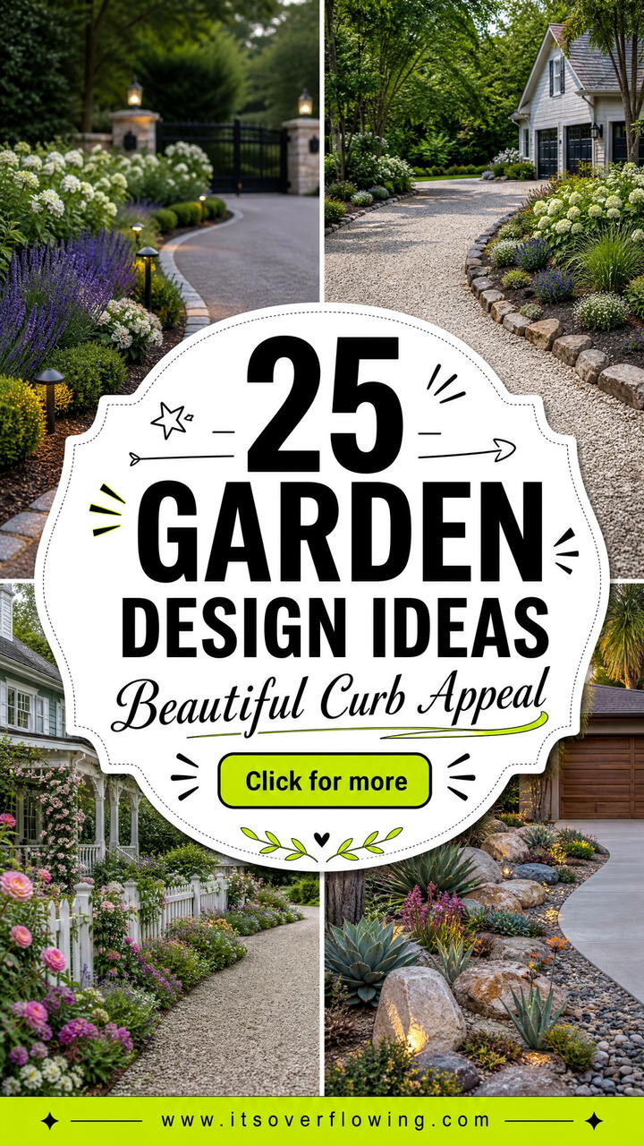 25 garden design ideas for driveways for Beautiful Curb Appeal - 25 garden design ideas for driveways for Beautiful Curb Appeal