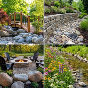 25 garden design ideas with dry creek beds Natural Drainage