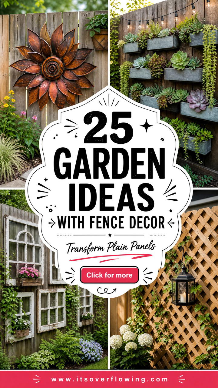 25 garden ideas with fence decor to Transform Plain Panels - 25 garden ideas with fence decor to Transform Plain Panels