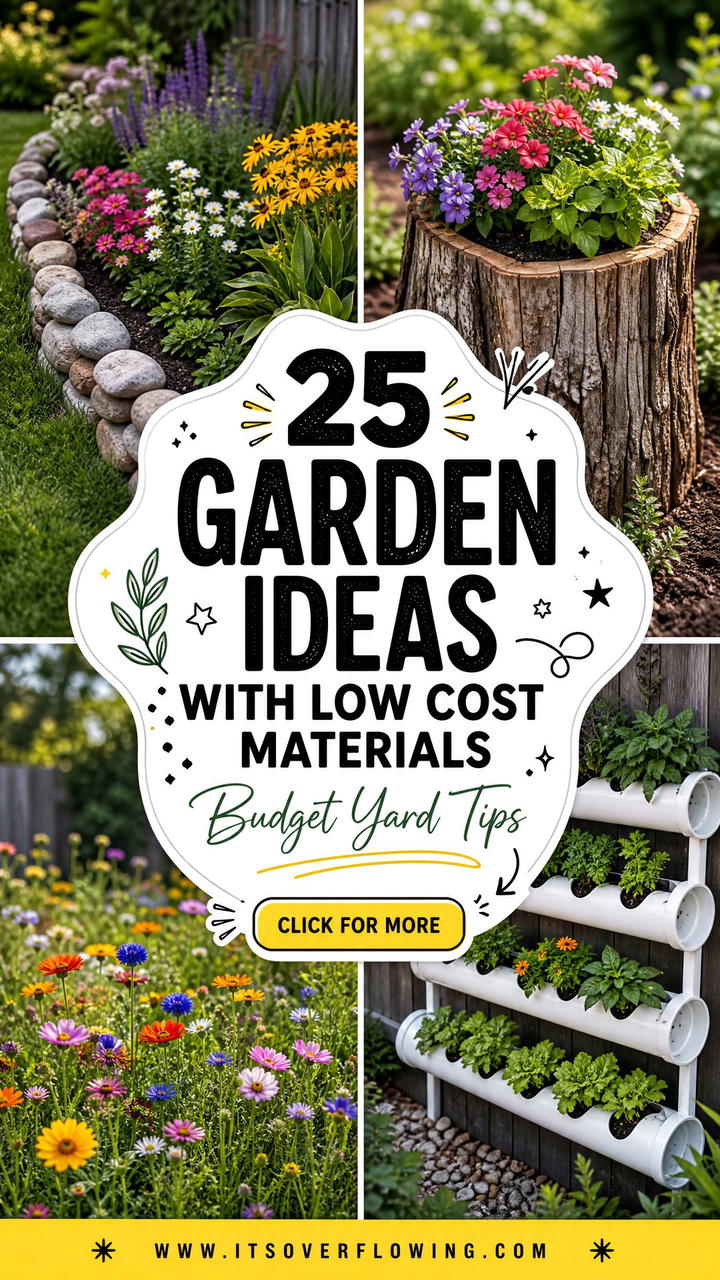 25 garden ideas with low cost materials Budget Yard Tips - 25 garden ideas with low cost materials: Budget Yard Tips