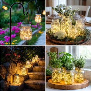 25 garden ideas with mason jar lanterns for Cozy Nights