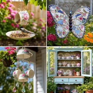 25 recycled garden ideas with chipped dishes Pretty DIYs