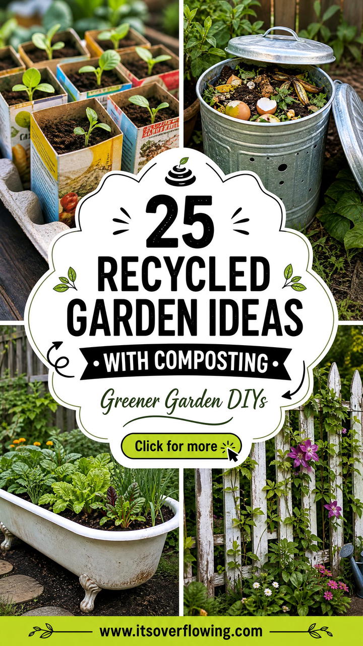 25 recycled garden ideas with composting Greener DIYs - 25 recycled garden ideas with composting: Greener DIYs