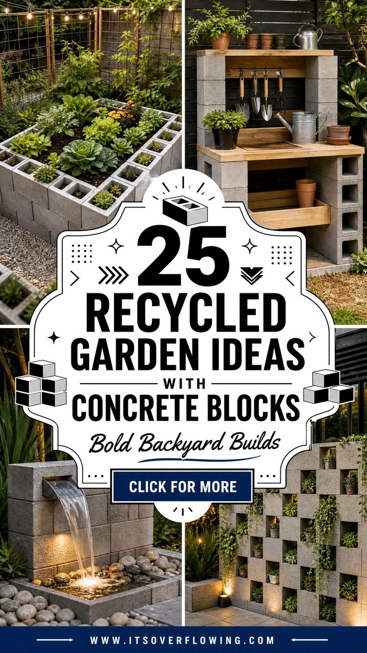 25 recycled garden ideas with concrete blocks Bold DIYs - 25 recycled garden ideas with concrete blocks: Bold DIYs