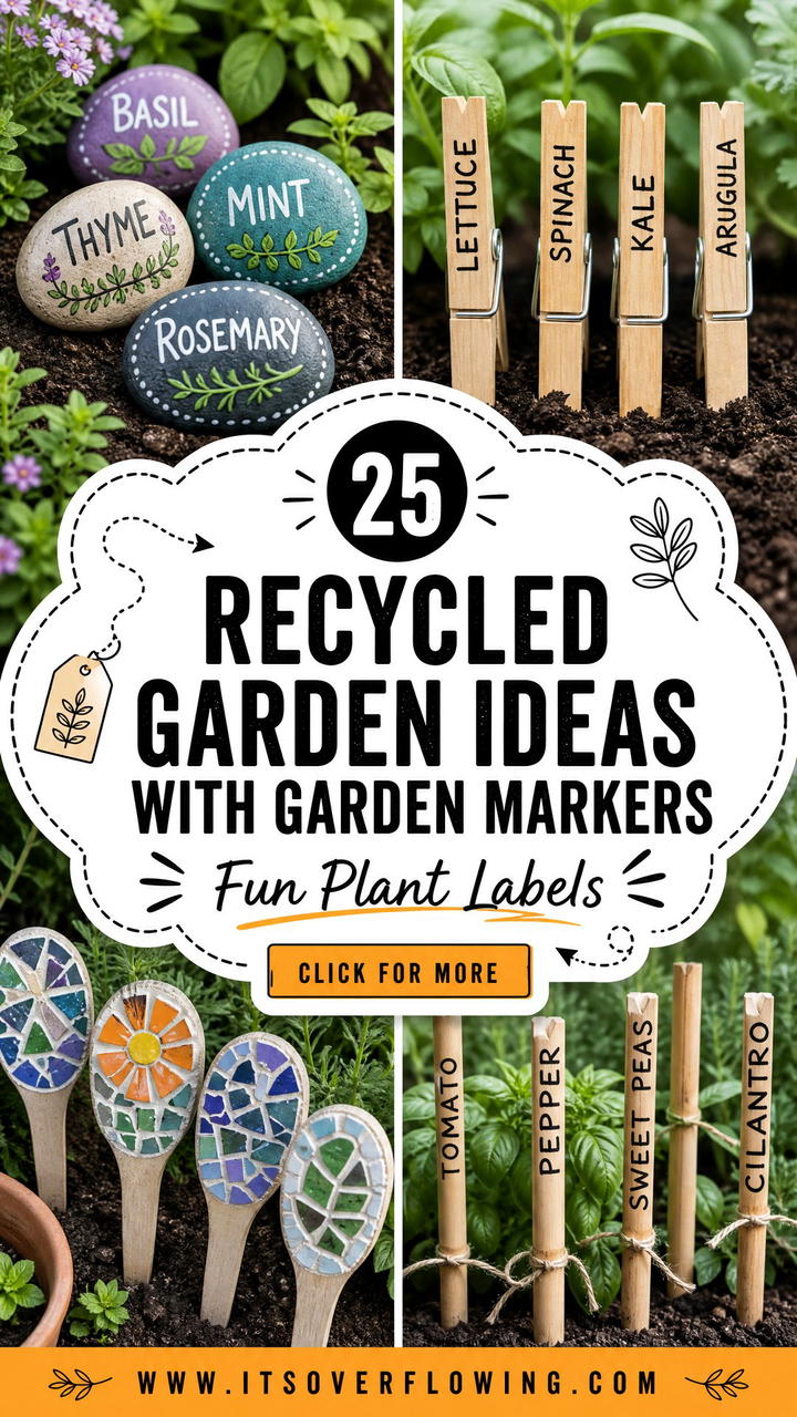 25 recycled garden ideas with garden markers Fun DIYs - 25 recycled garden ideas with garden markers: Fun DIYs