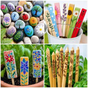 25 recycled garden ideas with garden markers Fun DIYs