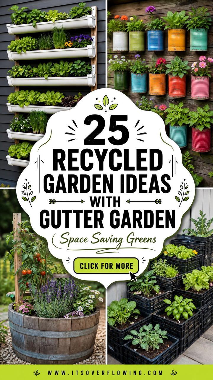 25 recycled garden ideas with gutter garden Space-Saving - 25 recycled garden ideas with gutter garden: Space-Saving