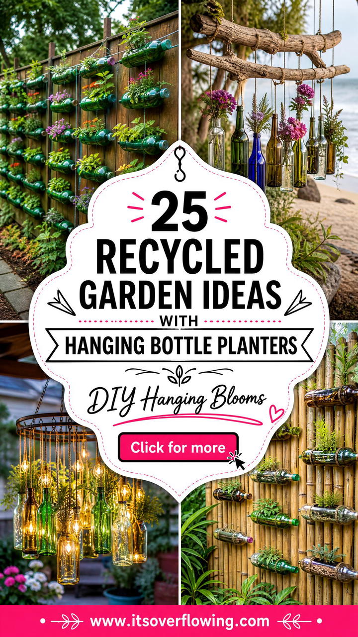 25 recycled garden ideas with hanging bottle planters DIY - 25 recycled garden ideas with hanging bottle planters: DIY