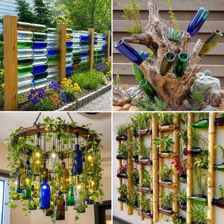 25 recycled garden ideas with hanging bottle planters: DIY