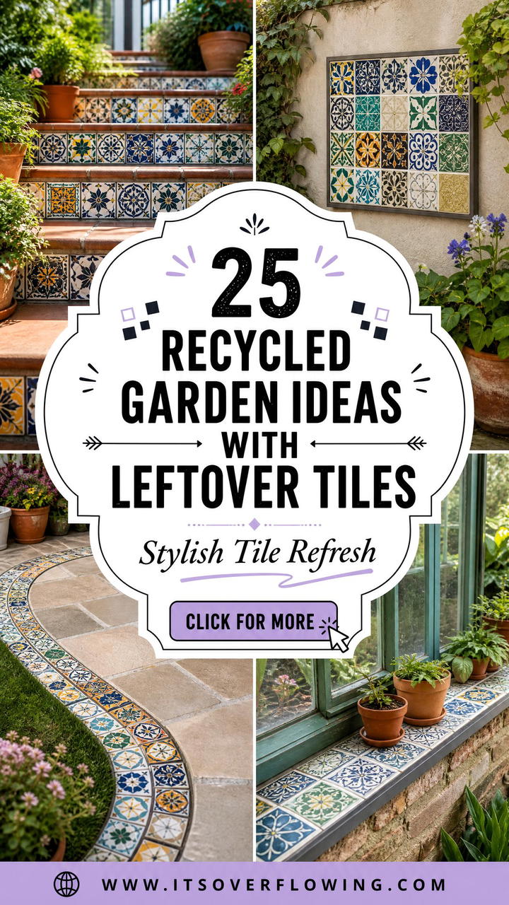 25 recycled garden ideas with leftover tiles Stylish DIYs - 25 recycled garden ideas with leftover tiles: Stylish DIYs