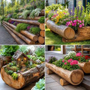 25 recycled garden ideas with logs Rustic Outdoor DIYs