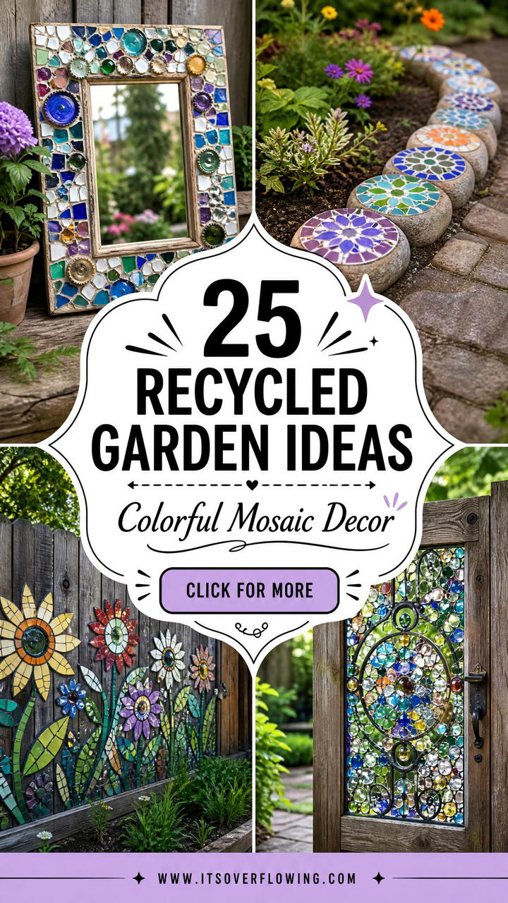 25 recycled garden ideas with mosaic pieces for Colorful Decor - 25 recycled garden ideas with mosaic pieces for Colorful Decor