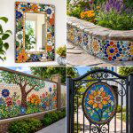 25 recycled garden ideas with mosaic pieces for Colorful Decor