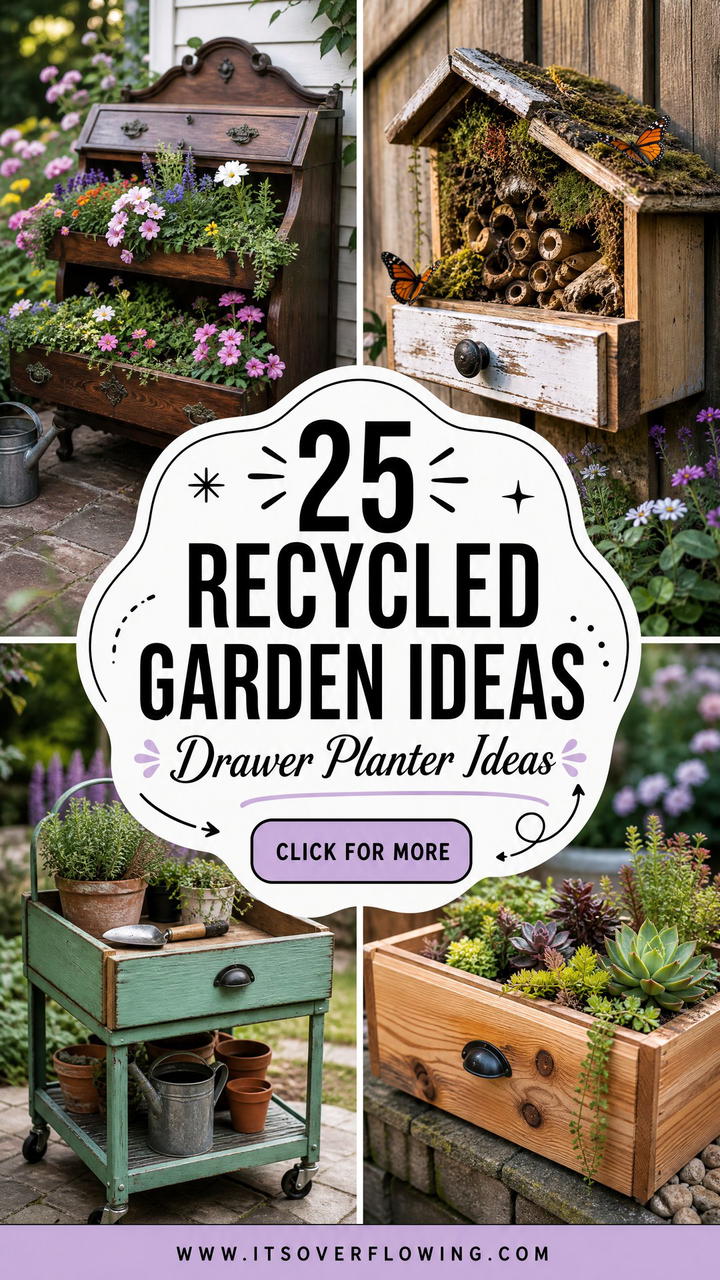 25 recycled garden ideas with old drawers for Unique Planters - 25 recycled garden ideas with old drawers for Unique Planters