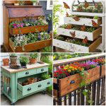 25 recycled garden ideas with old drawers for Unique Planters