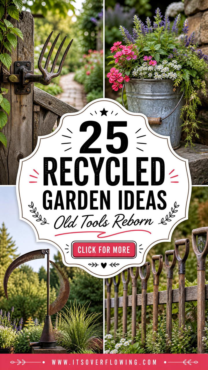 25 recycled garden ideas with old tools for Rustic Decor - 25 recycled garden ideas with old tools for Rustic Decor