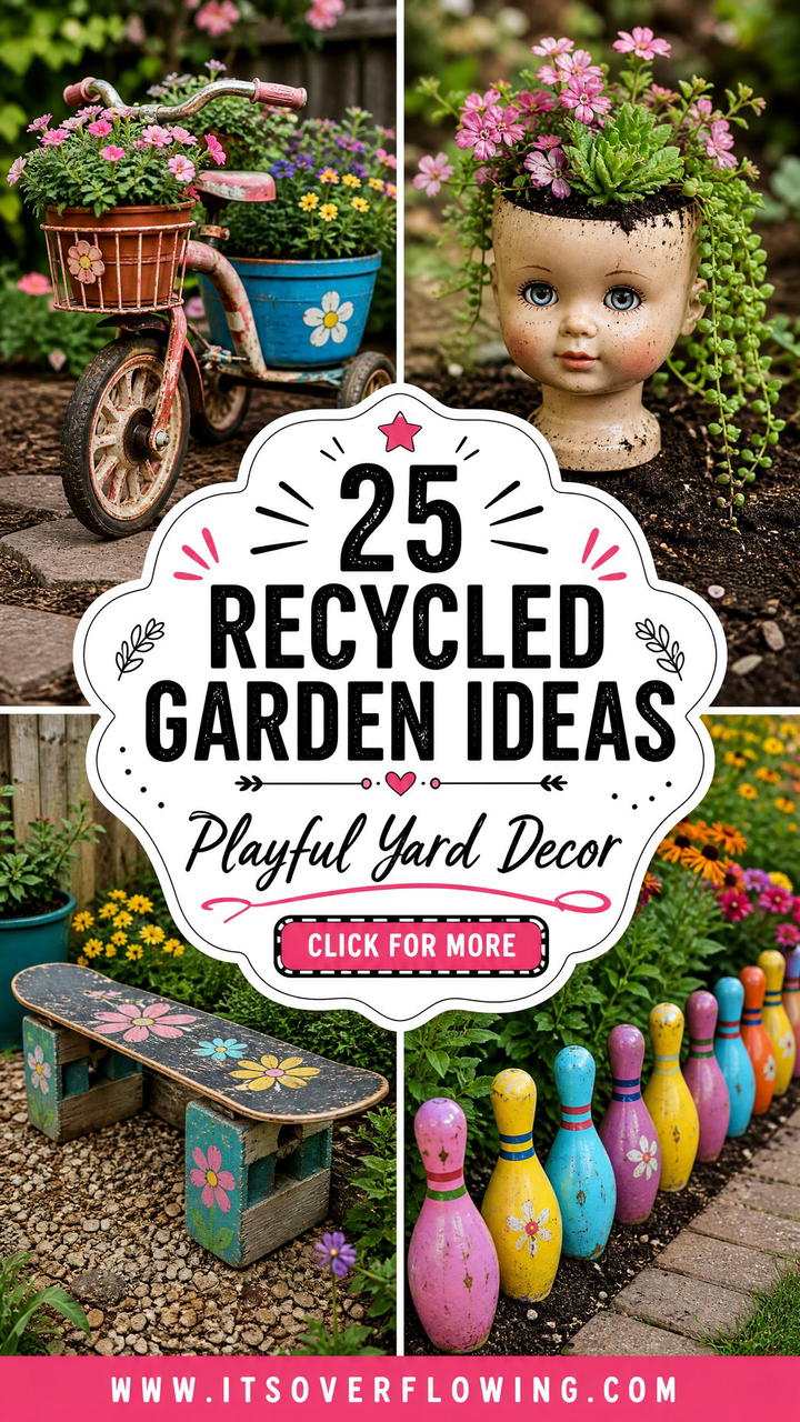 25 recycled garden ideas with old toys for Fun Yard Decor - 25 recycled garden ideas with old toys for Fun Yard Decor