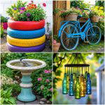 25 recycled garden ideas with pebbles for Charming Paths