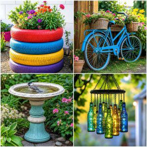 25 recycled garden ideas with pebbles for Charming Paths