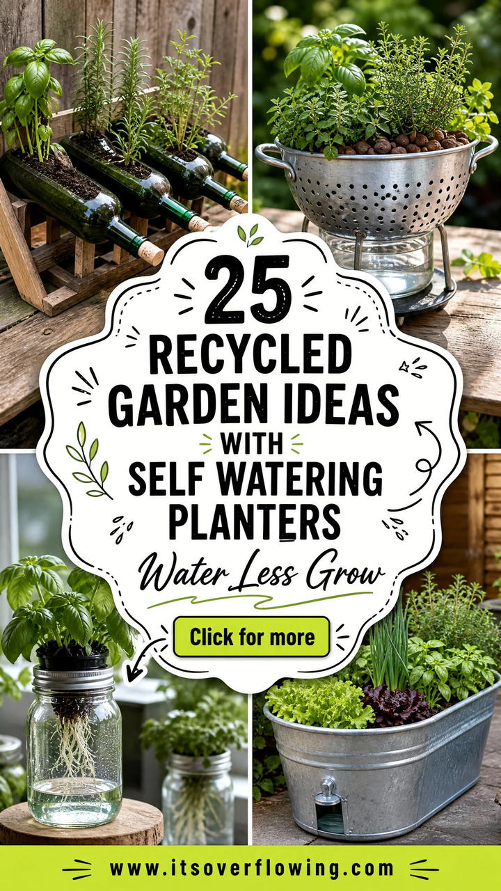 25 recycled garden ideas with self watering planters Easy DIY - 25 recycled garden ideas with self watering planters: Easy DIY