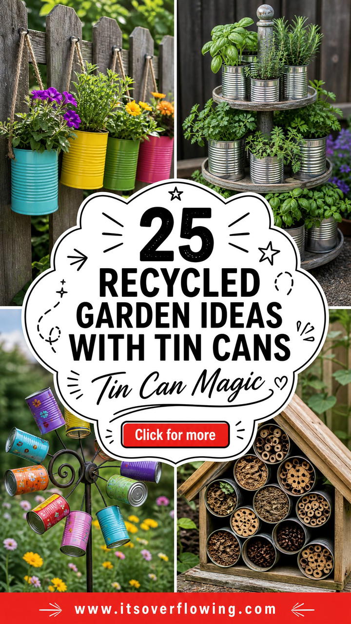 25 recycled garden ideas with tin cans Budget DIY Planters - 25 recycled garden ideas with tin cans: Budget DIY Planters