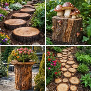 25 recycled garden ideas with tree stumps Rustic DIY Decor