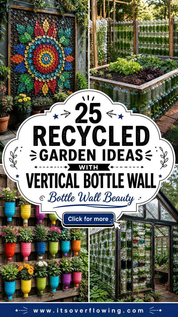 25 recycled garden ideas with vertical bottle wall DIY Guide - 25 recycled garden ideas with vertical bottle wall: DIY Guide