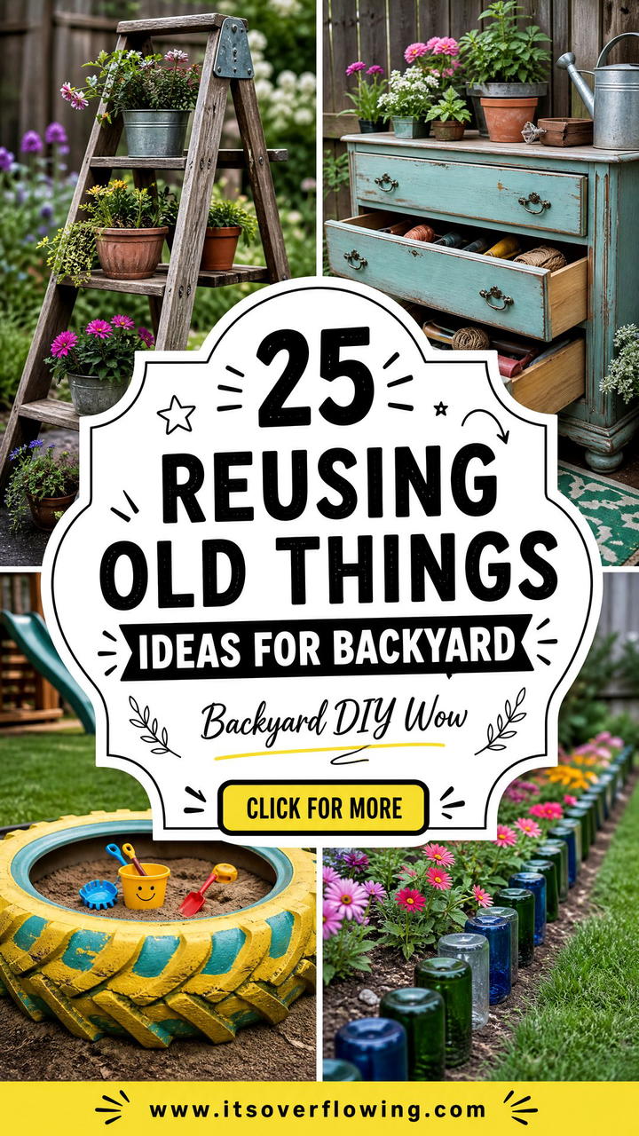 25 reusing old things ideas for backyard Creative DIY Decor - 25 reusing old things ideas for backyard: Creative DIY Decor