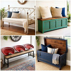 25 reusing old things ideas for benches Budget Garden Seats