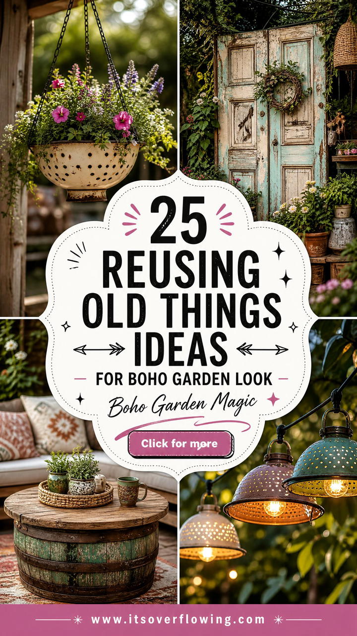 25 reusing old things ideas for boho garden look DIY Style - 25 reusing old things ideas for boho garden look: DIY Style