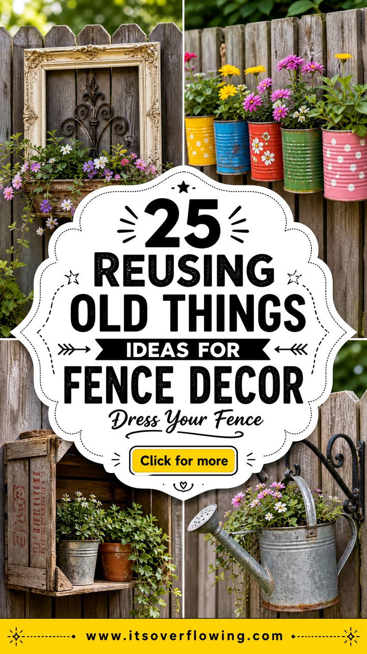 25 reusing old things ideas for fence decor Creative DIYs - 25 reusing old things ideas for fence decor: Creative DIYs
