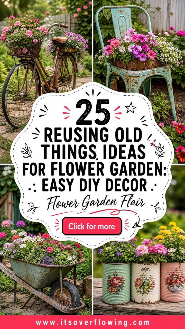 25 reusing old things ideas for flower garden Easy DIY Decor - 25 reusing old things ideas for flower garden: Easy DIY Decor