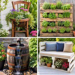 25 reusing old things ideas for front yard Curb Appeal DIYs