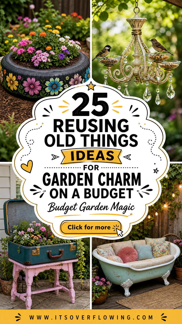 25 reusing old things ideas for garden Charm on a Budget - 25 reusing old things ideas for garden Charm on a Budget